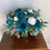 Thumbnail: Teal Boho Artificial Wedding Bouquet Dark Teal and White Ivory Boho Bouquet