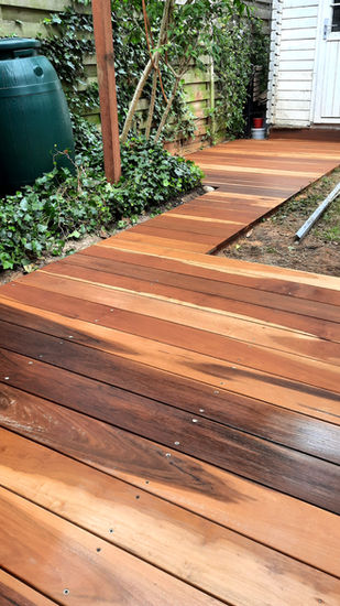 Terras van ipé hardhout.