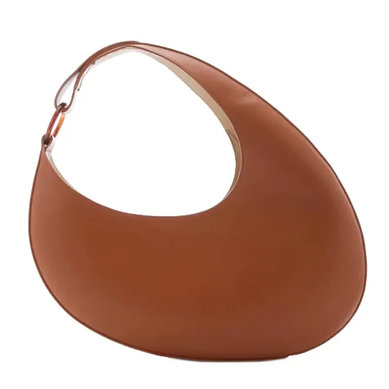Thumbnail: Luxury Crescent‑Shaped Leather Underarm Shoulder Bag, Large Capacity