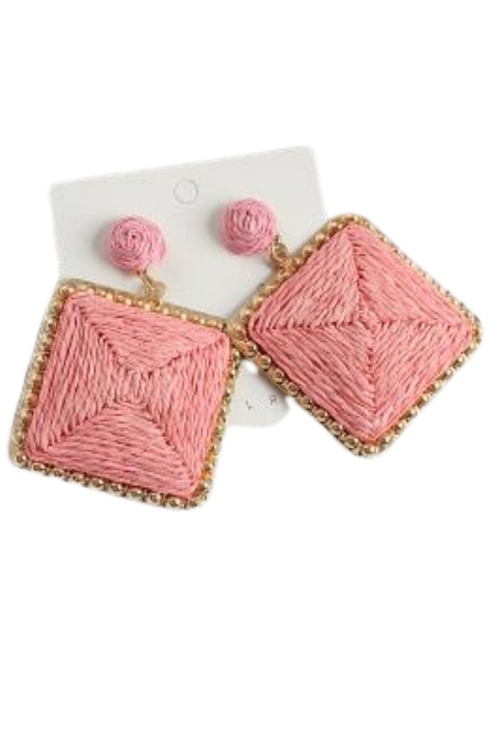 Waves And Pebbles Pembe Kare Küpe