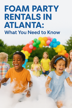 Kids playing in foam at a backyard party in Atlanta