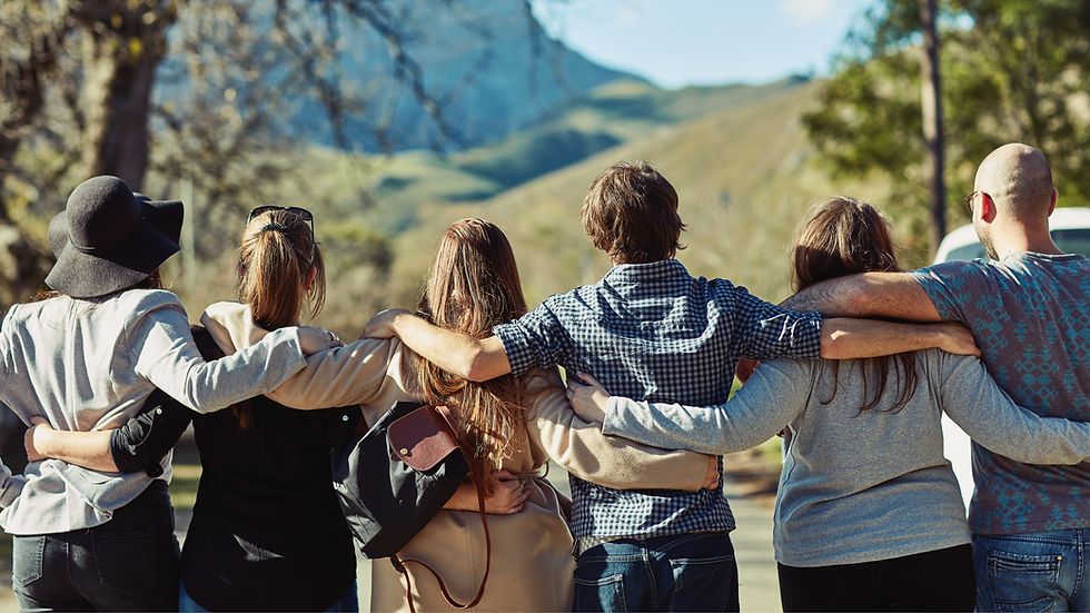 Large group or family overlooking Black Mountain, North Carolina 