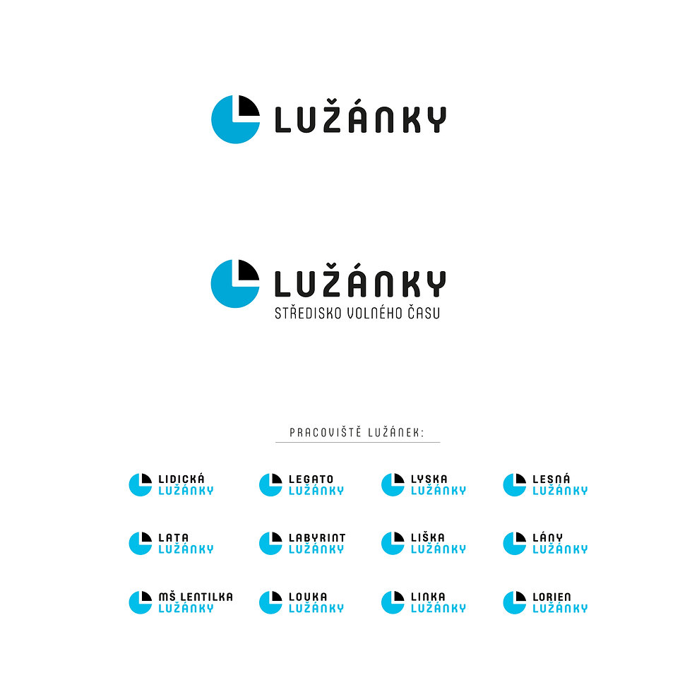 přehled logotypů pro pobočky Lužánek