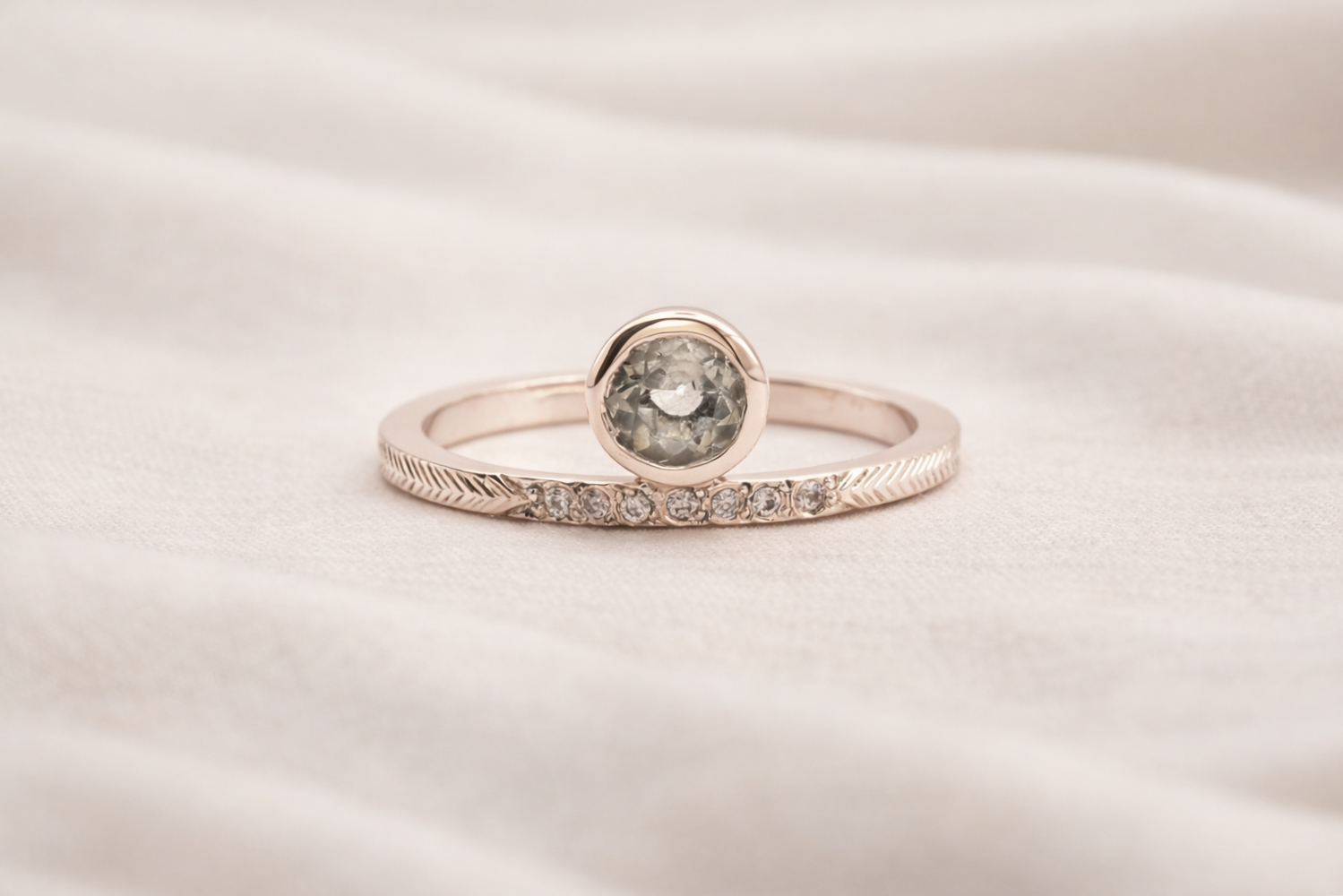 Green Amethyst & Crystals Ring