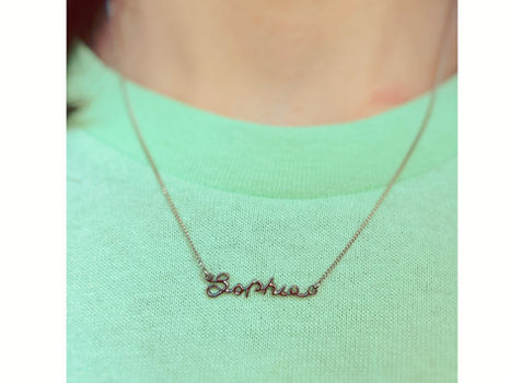 Name necklace in 18k white gold