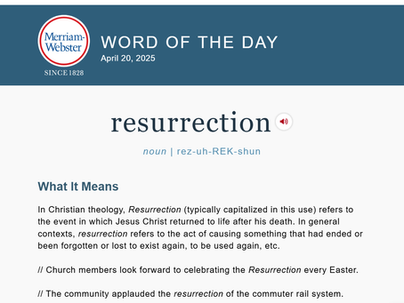 🌅 它發生過……我們記得它……而且,它有一個特別的詞:Resurrection(指耶穌基督從死裡復活的事件)