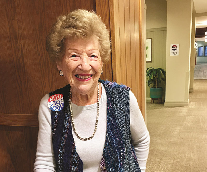 Rosalie Berger in November, 2018, urging folks to exercise their right to vote.