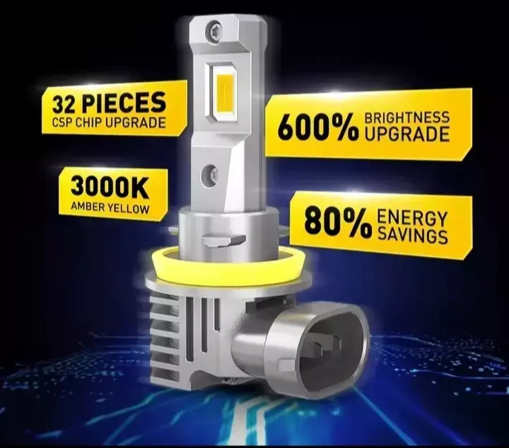 Thumbnail: VW Caddy MK4 H11 Yellow Led Fog Light SUPER BRIGHT