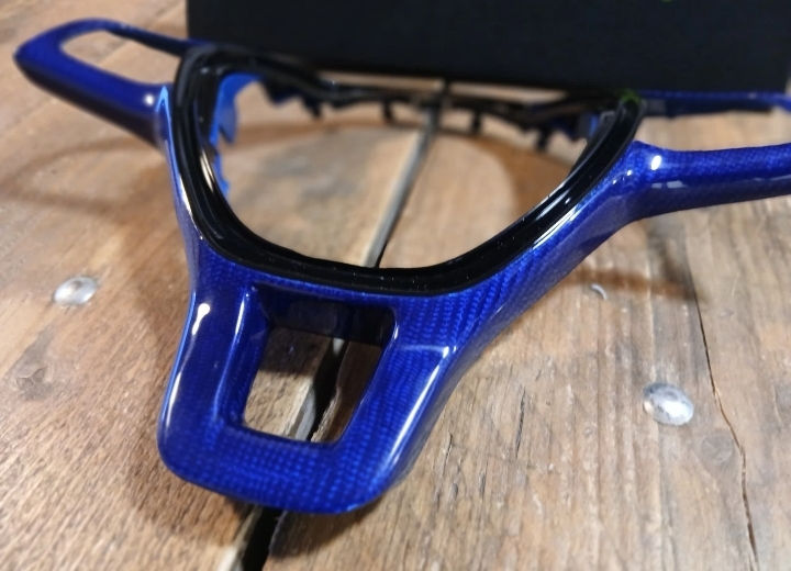 Thumbnail: VW Transporter T6 Genuine BLUE Carbon Steering Wheel Trim 