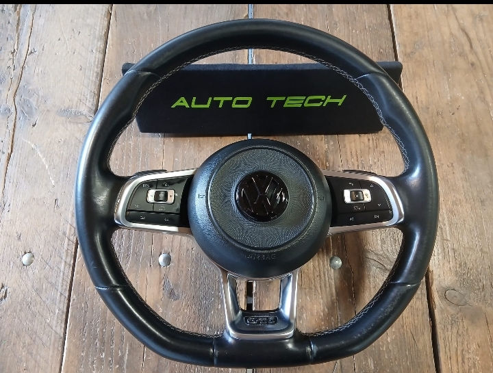 VW Transporter Caddy Steering wheel centre badge Gloss black 1 Piece