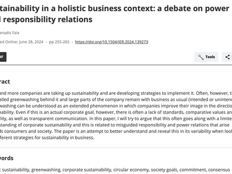New article published in the Interdisciplinary Environmental Review
