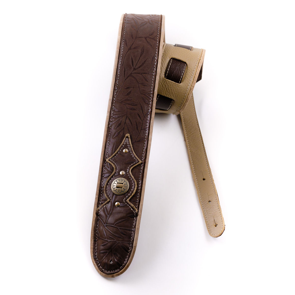 Guitar strap: Brown embossed beauty