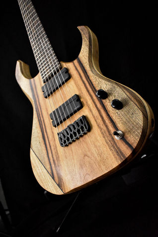 7 string Persimmon Djudge with Hipshot hardware Fishman pickups, Wenge neck Ash body and Zirocote fingerboard.
