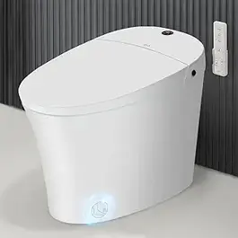 EPLO modern white smart toilet with heated bidet seat, LED display, and side control panel.