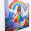 Miniature : Tableau Banksy fillette peignant un arc-en-ciel avec son ourson, street art pop art abstrait, œuvre Vincent Bardou pour déco