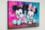 Peinture Baby Minnie Mouse & Baby Mickey Mouse tableau moderne street art signé Vincent Bardou