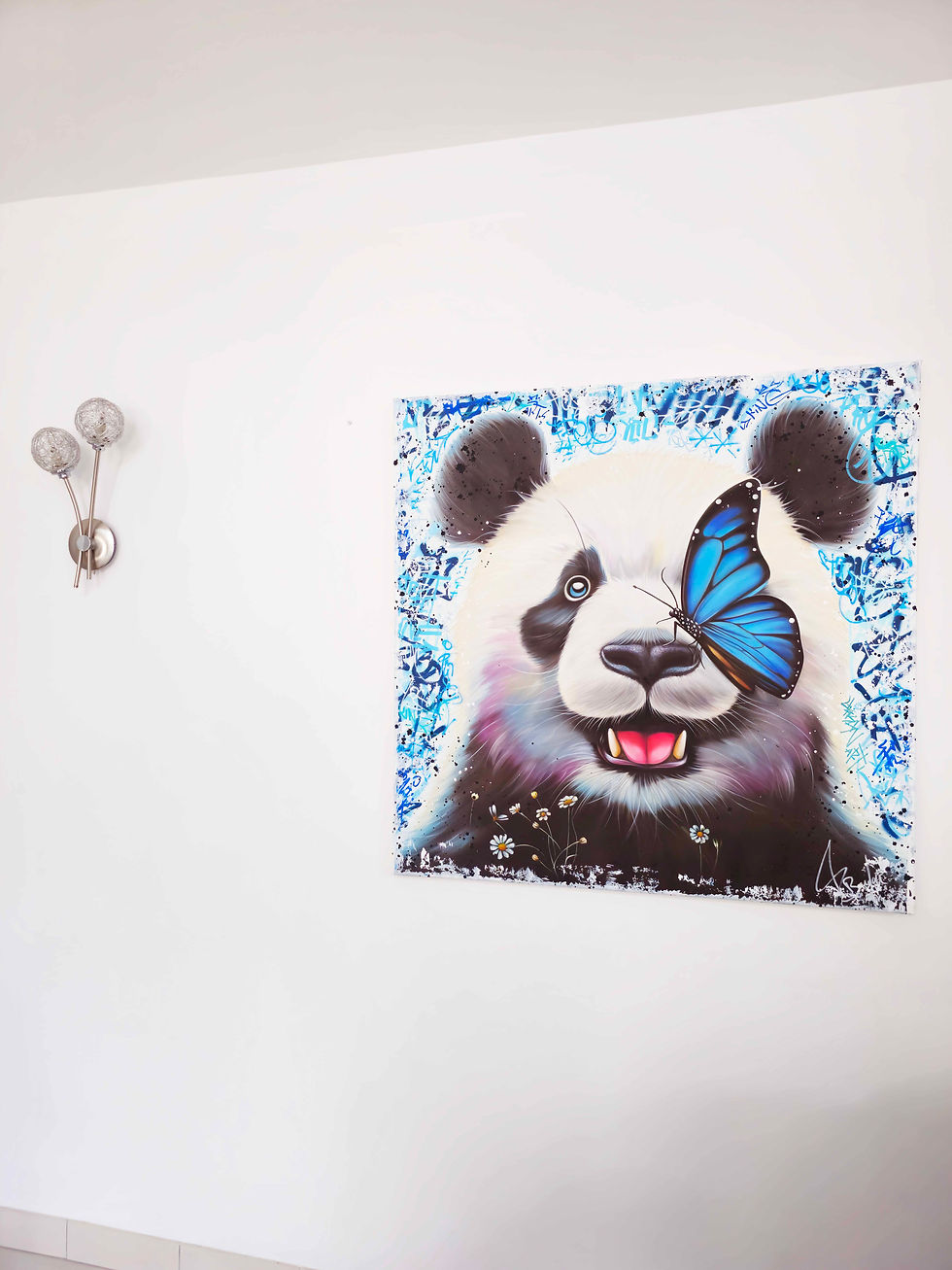 Miniature : Visit our Paris gallery to view "Panda and the Blue Butterfly" by Vincent Bardou, alongside curated works of street and conte