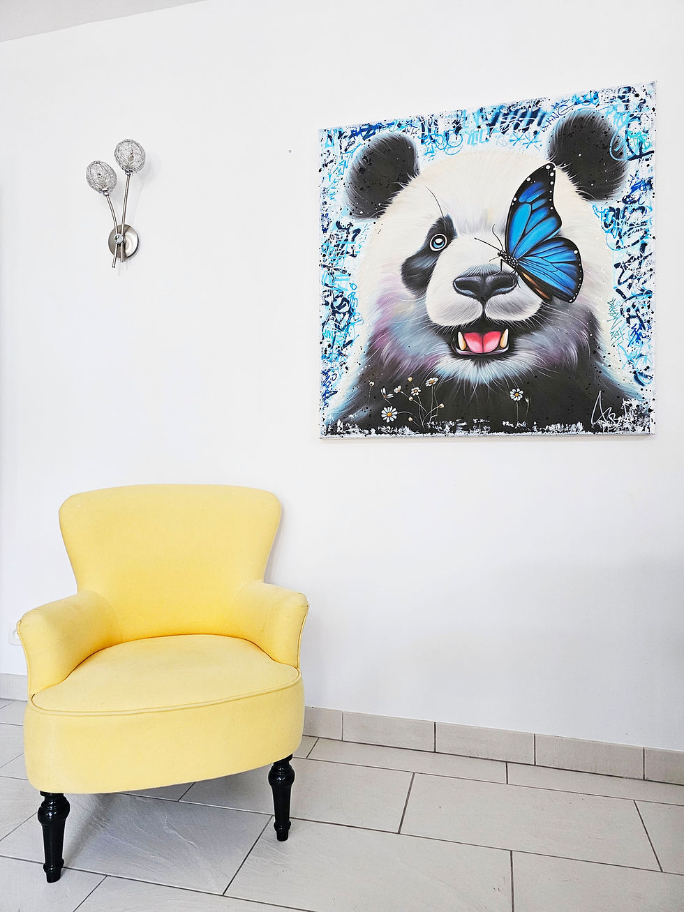 Miniaturbild: See "Panda and the Blue Butterfly," a Vincent Bardou piece, at our Paris gallery, dedicated to street, pop art, and realistic