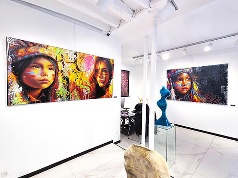 tableau portrait femme indienne contemporain galerie bartoux paris et cannes street artist