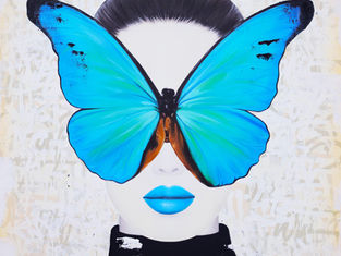 Tableau Contemporain portrait visage femme Pop Art By Vincent Bardou