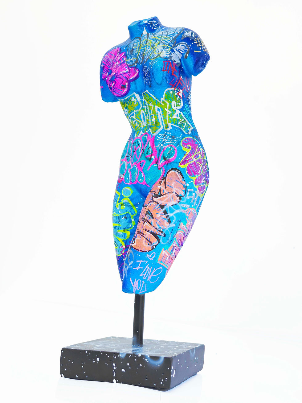Miniature : Statue femme nue Vénus de Milo pop art multicolore graffiti street art art déco contemporain, pièce collector unique 2025