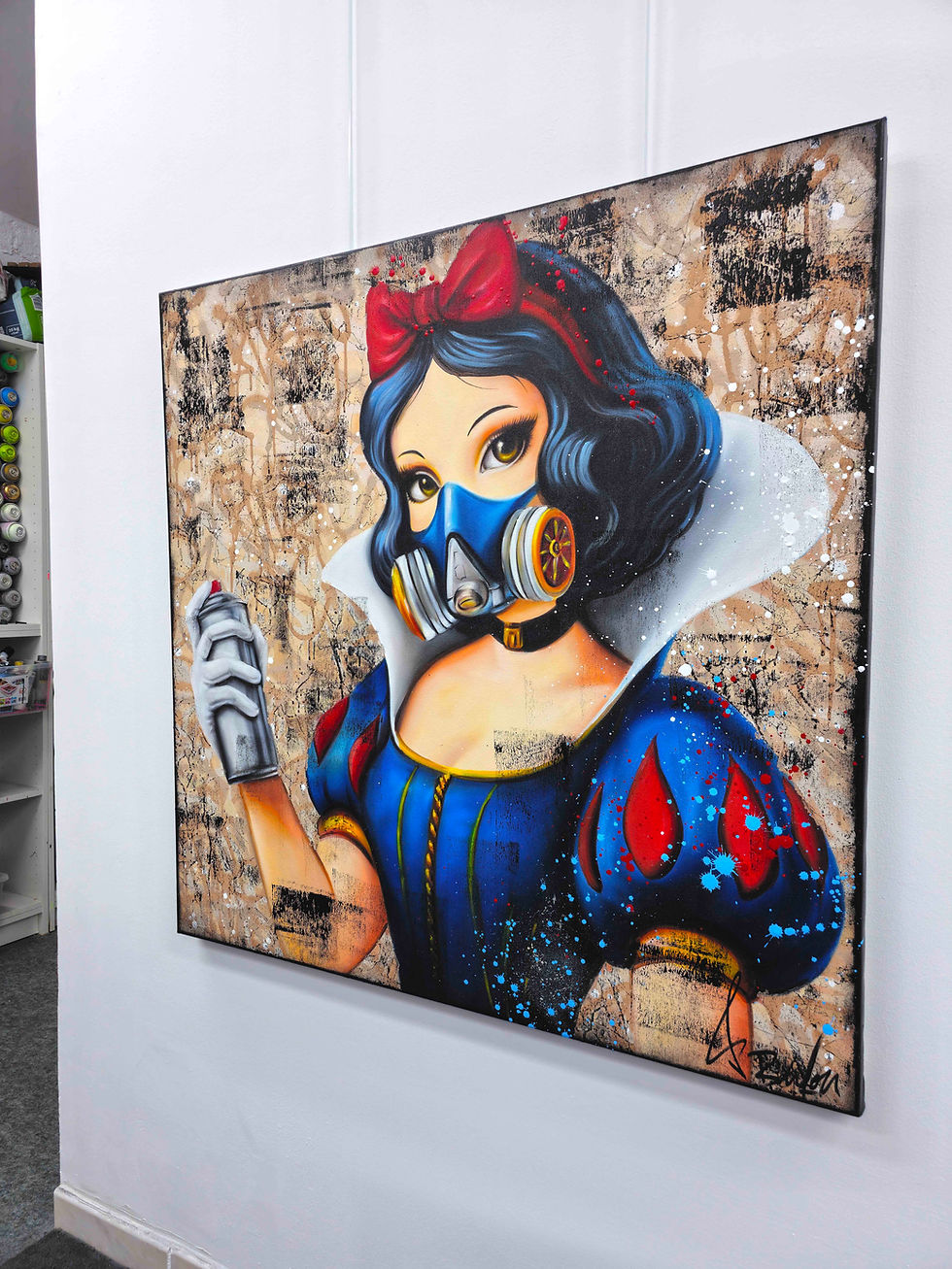 Miniatura: Peinture originale Blanche-Neige Street Art Pop Art colorée Vincent Bardou