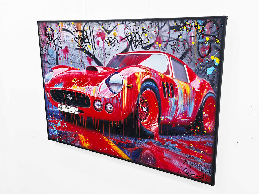 Miniature : Tableau Ferrari – Ferrari 250 GTO en peinture Pop Art & Street Art | Tableau voiture original, décoration murale