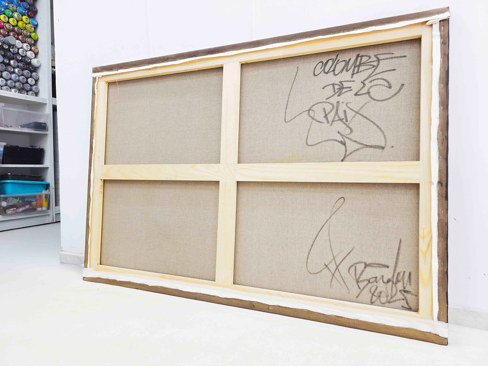 Miniature : Tableau Femme Pop Art Enfant Colombe Paix par Vincent Bardou. Art abstrait moderne mêlant street art graffiti, idéal déco