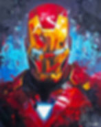 Tableau Iron Man Pop Art coloré par l’artiste Vincent Bardou