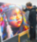 tableau indien street art peinture déco moderne multicolore artiste peintre vincent bardou