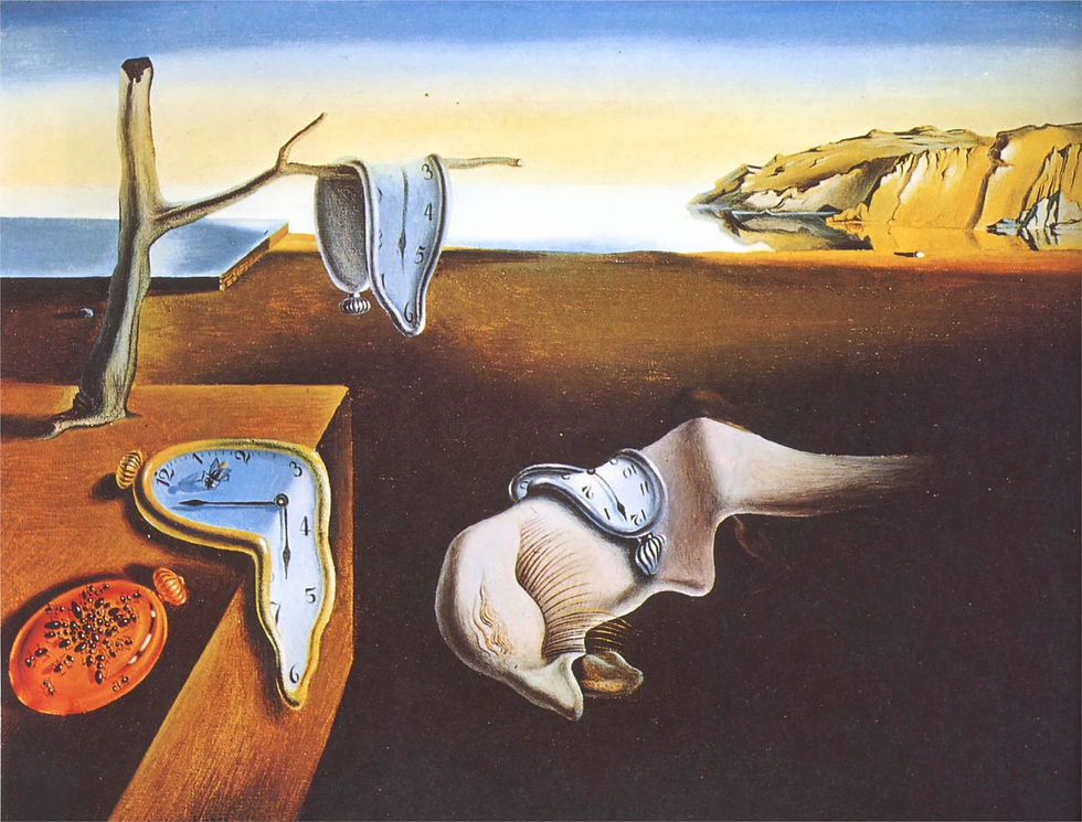 Bewundern Sie das ikonische Gemälde „Die Beständigkeit der Erinnerung“ (1931) von Salvador Dalí, ein surreales Meisterwerk, das mit seinen schmelzenden Uhren die Gesetze der Zeit herausfordert und heute ein Symbol für die Relativität der Zeit und die surrealistische Bewegung ist.