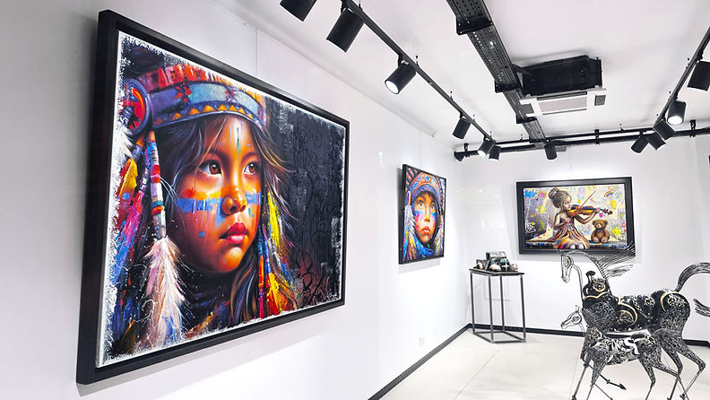 galerie d'art en ligne tableau indien street art portrait abstrait coloré tableau violoniste musicien contemporain