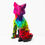 Miniaturbild: Statue design "Black Fox" en résine, renard multicolore pop art, style Orlinski. Vincent Bardou, Art Gallery.
