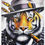 Miniatura: tableau tigre mafia street art peinture tigre cigare artiste vincent bardou galerie d'art en ligne