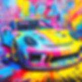 tableau porsche street art coloré déco moderne artiste vincent bardou galerie d'art en ligne