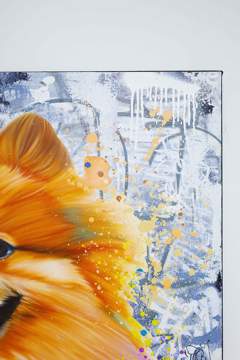 Miniatura: Tableau Chien Pop Art Coloré Peinture Loulou De Poméranie : Spitz Pop Art, tableau unique artiste Vincent Bardou galerie d’ar