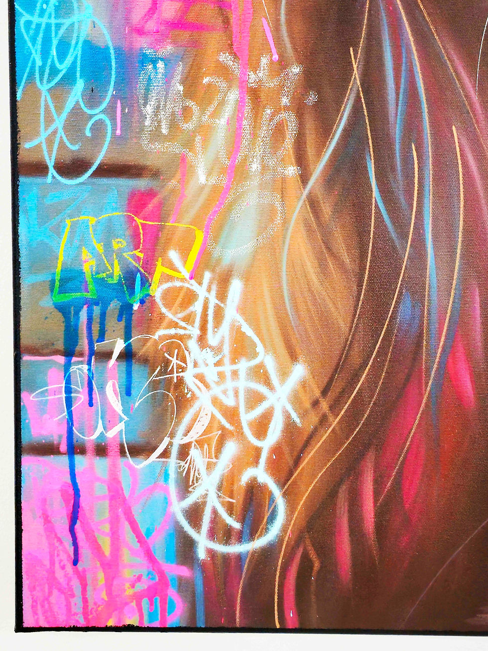 Miniaturbild: Peinture Indienne portrait femme street art abstrait tableau original grande dimension