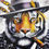 Miniatura: tableau tigre pop art coloré peinture tigre cigare chapeau graffiti artiste vincent bardou galerie d'art en lignetableau tig