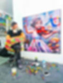 tableau violoniste pop art musicien street art artiste peintre vincent bardou