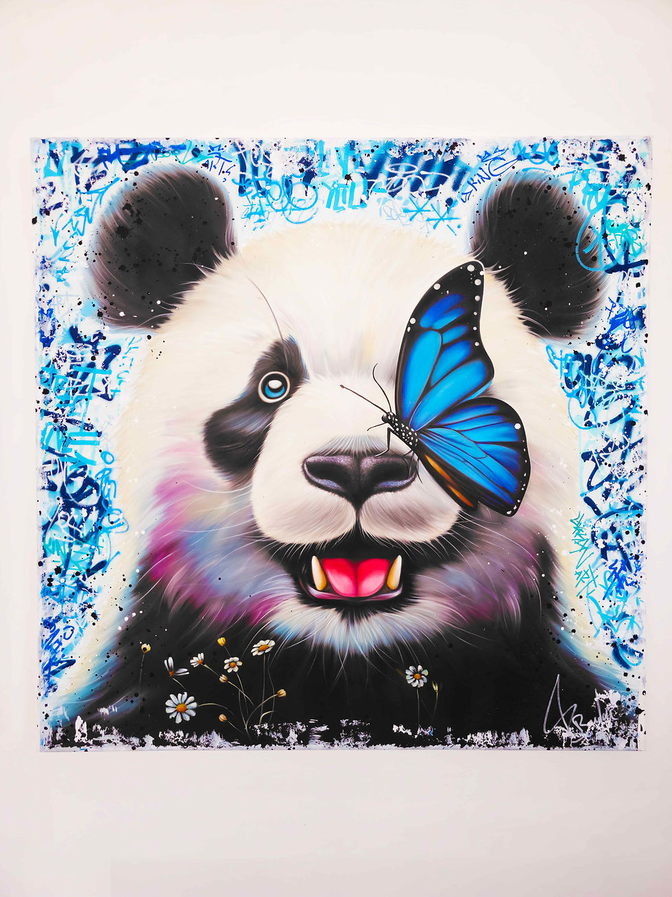 Miniature : See Vincent Bardou's "Panda and the Blue Butterfly" at our Paris gallery, specializing in street art, pop art, and realistic