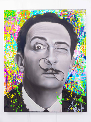 Salvador Dali Pop Art Mustache Portrait Contemporary Street Art