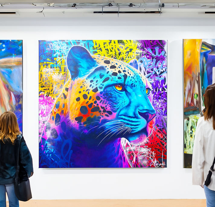achetez tableau panthere street art multicolore déco murale design