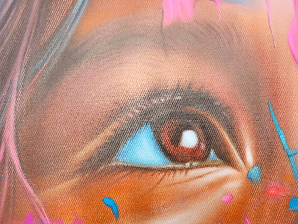 Miniature : Toile Indienne portrait femme pop art abstrait œuvre d art moderne street art et graffiti contemporain peinture originale