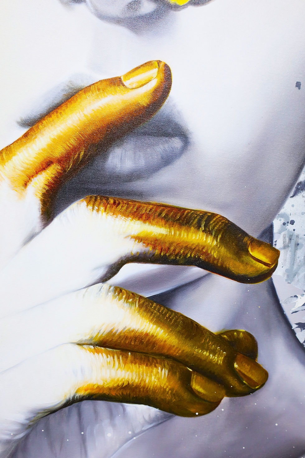 Miniatura: Toile Femme Papillon multicolore street art moderne, par Vincent Bardou. Une œuvre unique, expressive et colorée, idéale pour