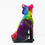 Miniaturbild: Statue renard résine multicolore style origami "Black Fox", sculpture pop art moderne et contemporaine. Vincent Bardou Art