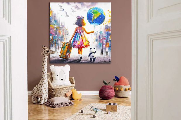 achetez tableau femme abstrait chambre enfant design street art