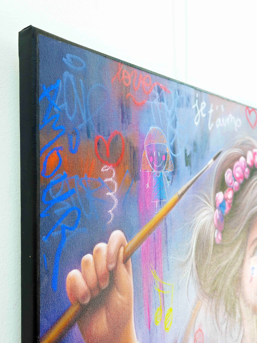 Thumbnail: Œuvre originale de Vincent Bardou : portrait enfant violoniste en peinture à l’huile. Art contemporain, abstrait, street art