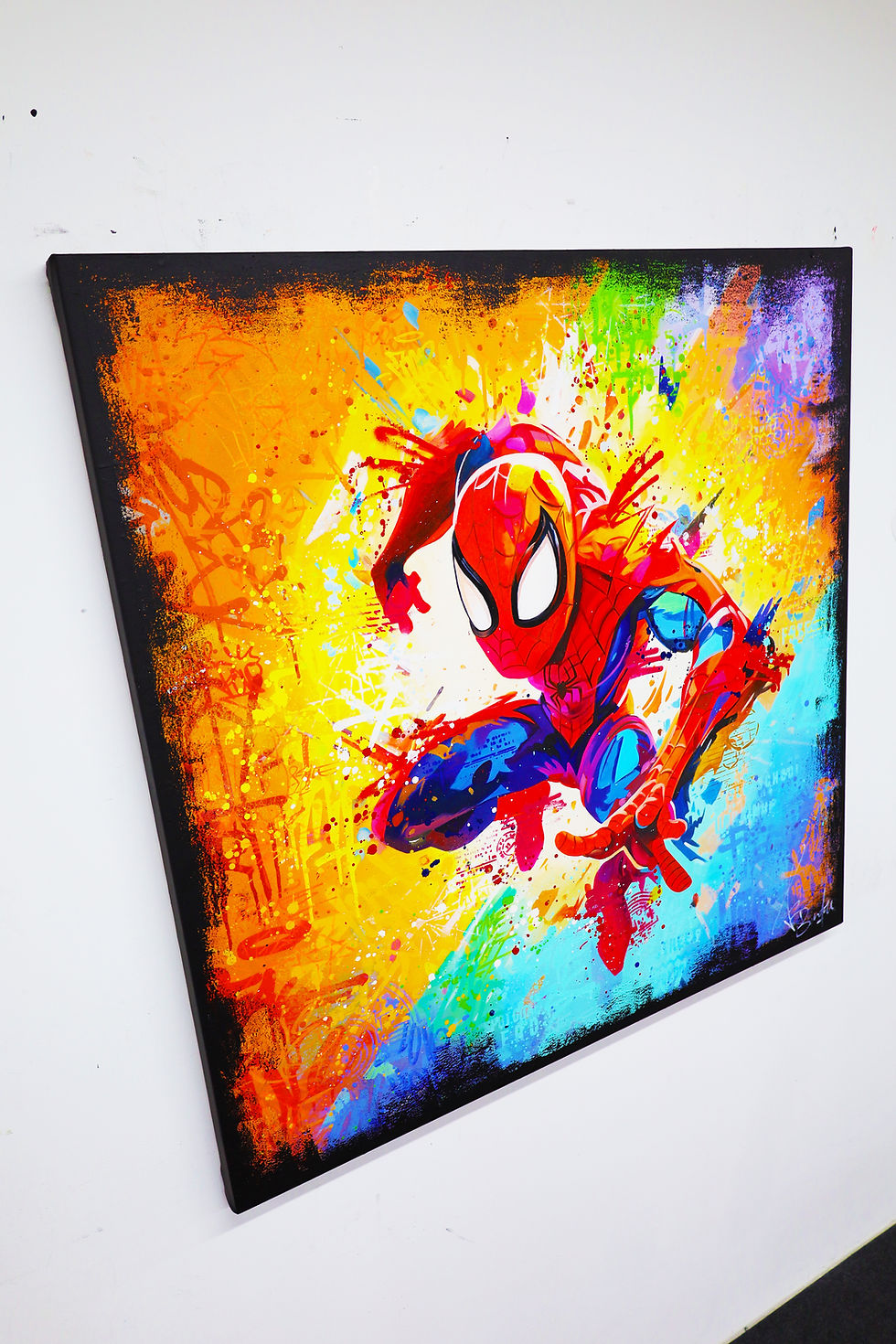 Miniatura: Tableau Marvel Spider-Man, œuvre artistique entre pop art et street art. Vincent Bardou Gallery.