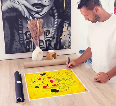 achetez tableau pikachu street art artiste vincent bardou