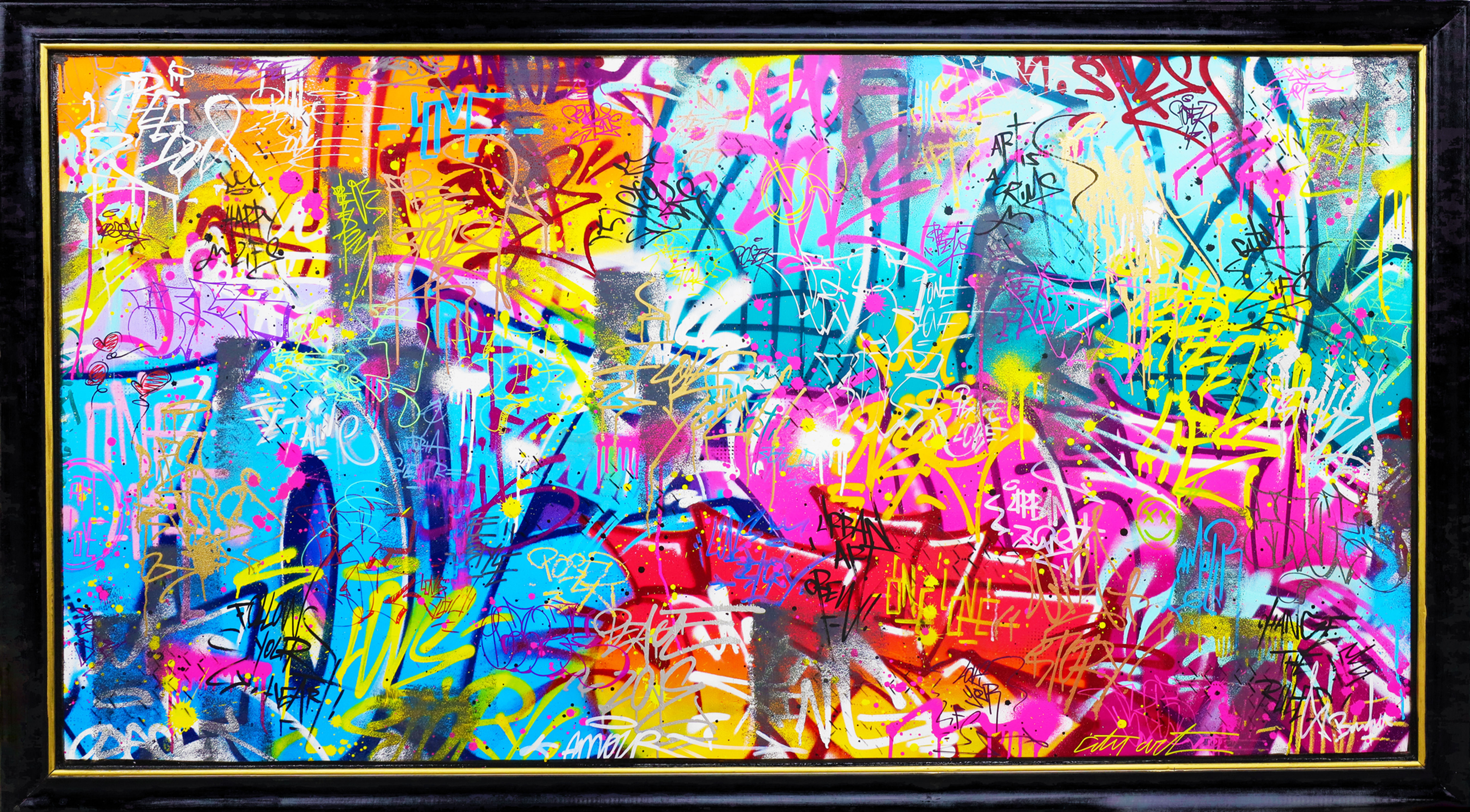 Tableau street art coloré de Vincent Bardou pour une décoration murale contemporaine mêlant pop art graffiti et art urbain su